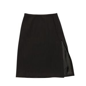 Vintage 90s Dolce & Gabbana black 100% wool midi skirt with slit